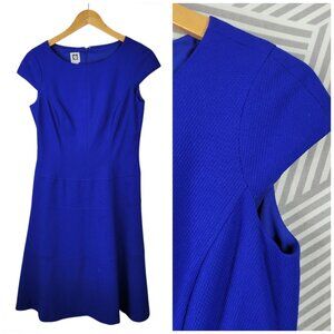 Anne Klein Cocktail Sheath Party Dress Size 6 Career Professional Royal Blue